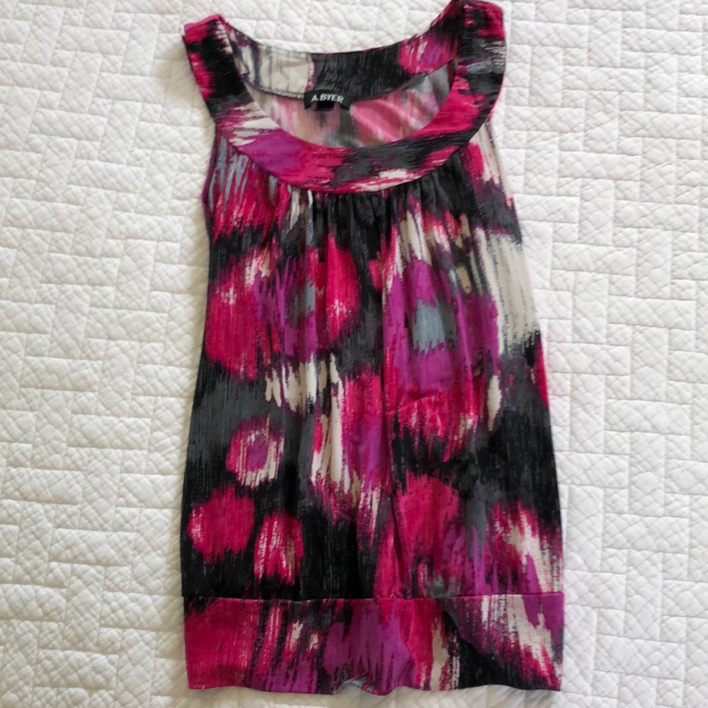 Pink and black tank